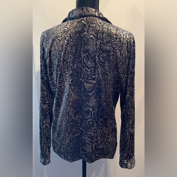 Anne Fontaine Brown & Tan Snakeskin Patterned Blouse Size 4 - Picture 3 of 11